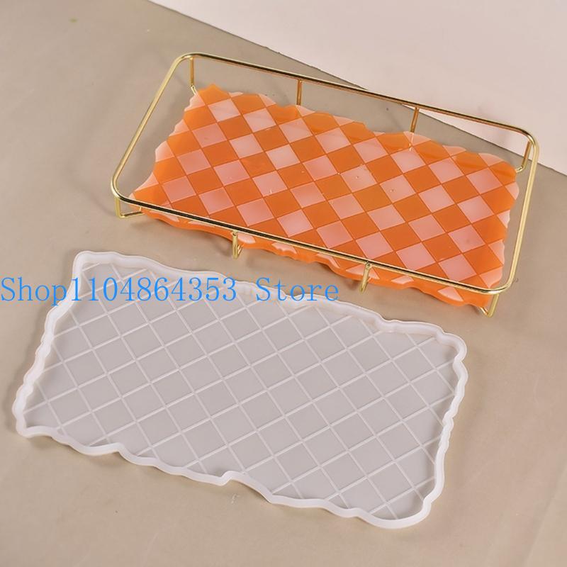 Serving Tray Mold - 652F チェッカーボードトレイエポキシ樹脂鋳造金型サービングボードシリコーン樹脂トレイ金型チェッカーボードパターンエポキシ金型