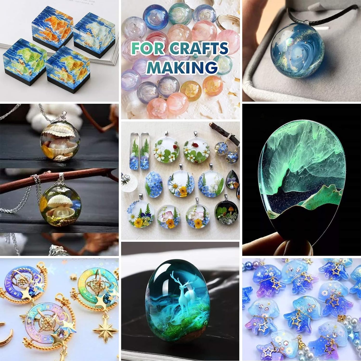 ジュエリー作り用のエポキシ樹脂,クラフト用のUV硬化ガラス, - Resin Craft Supplies のレビューと価格