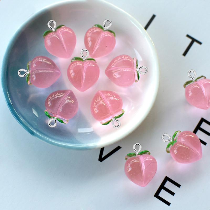 10 個新しい透明ピーチフラット樹脂チャームペンダントジュエ - Resin Craft Projects のレビューと価格