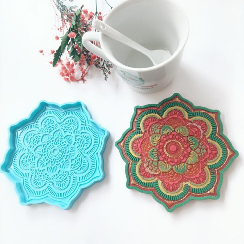 曼荼羅コースターシリコーン型ラウンドトレイカップマットエポキ - Serving Tray Mold のレビューと価格