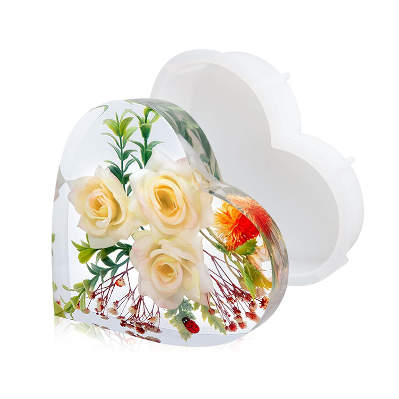 大きなハートエポキシ樹脂型花の保存 DIY ブックエンドウェ - Flower Preservation Resin のレビューと価格
