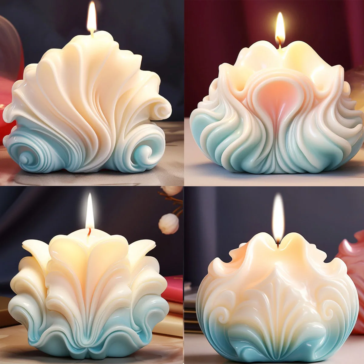 大型オーシャンシェルキャンドルシリコンモールドキャンドルウェ - Resin Ocean Wave Mold のレビューと価格