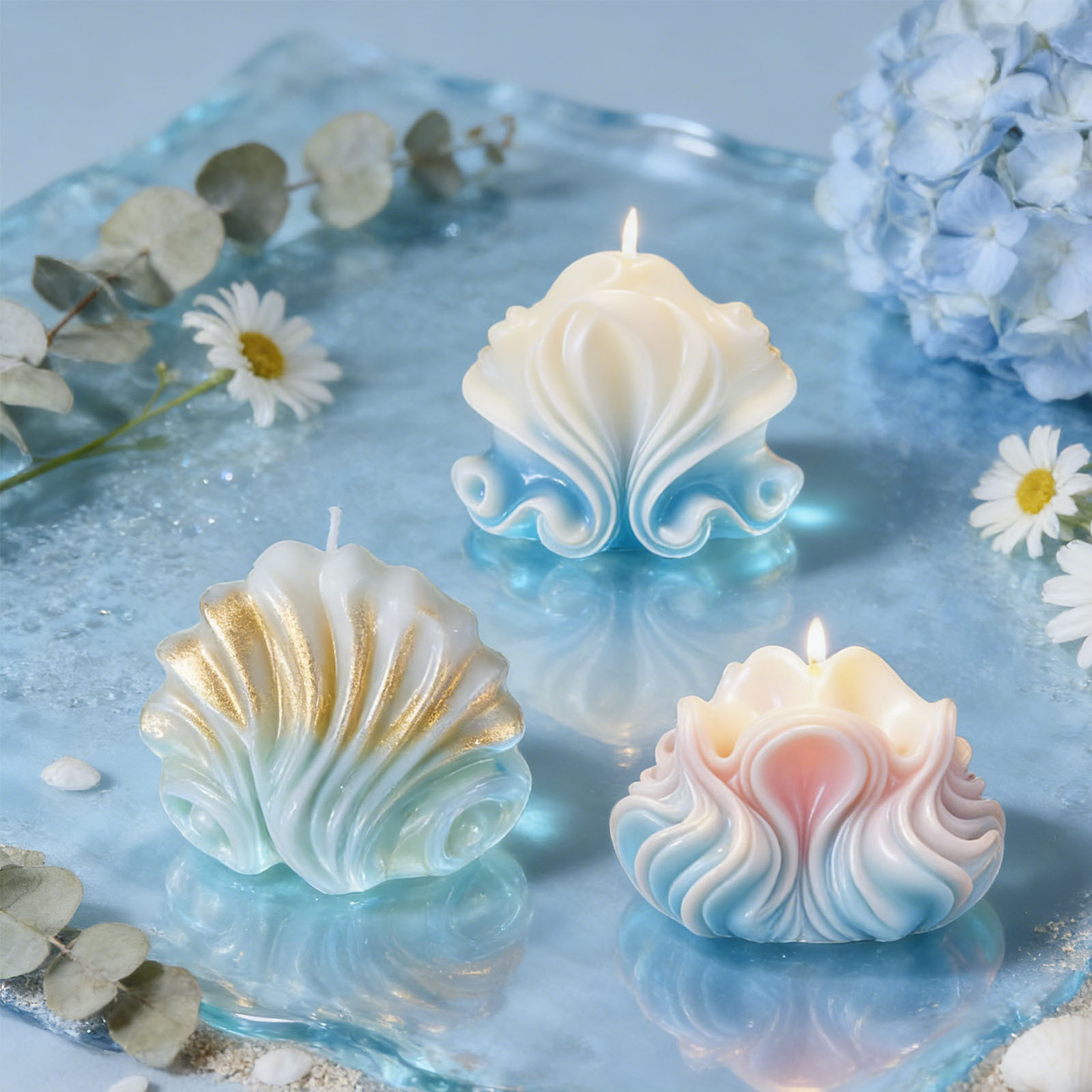 大型オーシャンシェルキャンドルシリコンモールドキャンドルウェ - Resin Ocean Wave Mold のレビューと価格