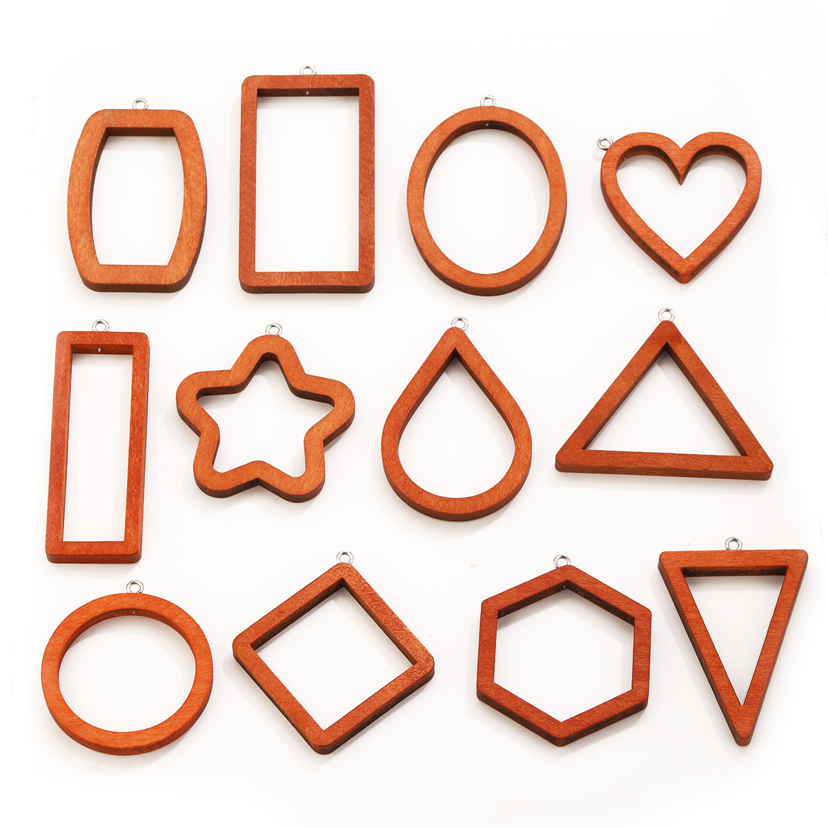10 個の三角形長方形木製幾何学チャームイヤリングブレスレッ - Resin Craft Projects のレビューと価格