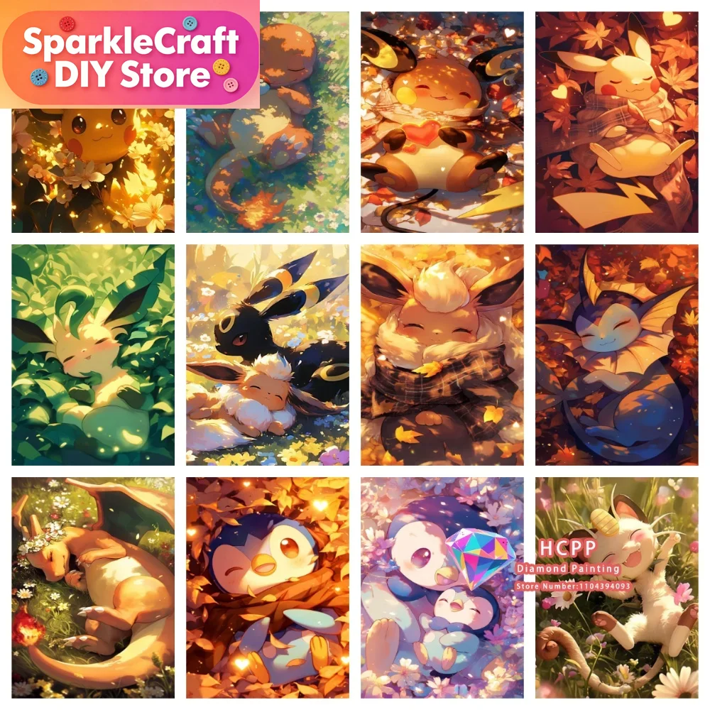 1pc フレームレス漫画ポケモンピカチュウリザードンイーブイ - Resin Craft Supplies のレビューと価格